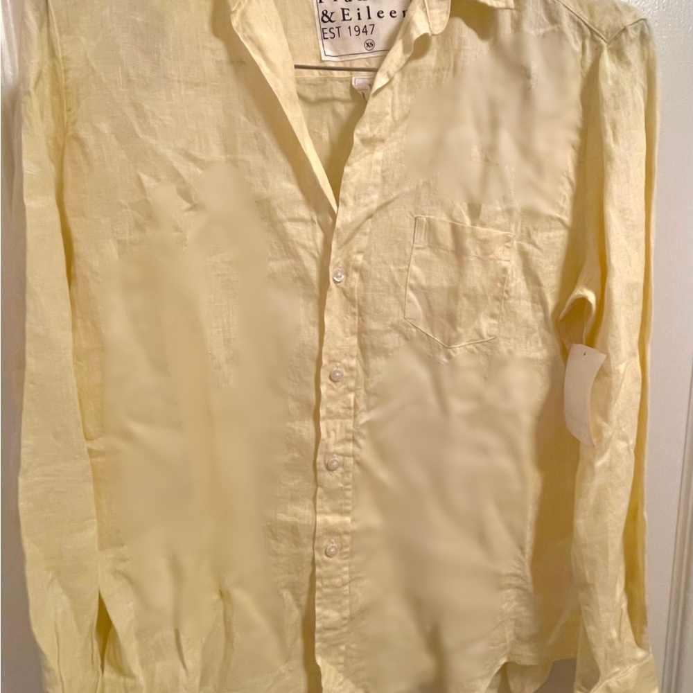 NWT frank and Eileen yellow blouse